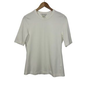 Club Monaco Womens Short Sleeve Crew Neck Tee Size Large White Casual